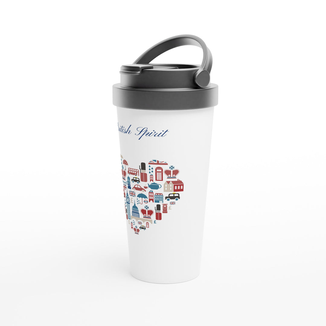 White Stainless Steel Travel Mug UK