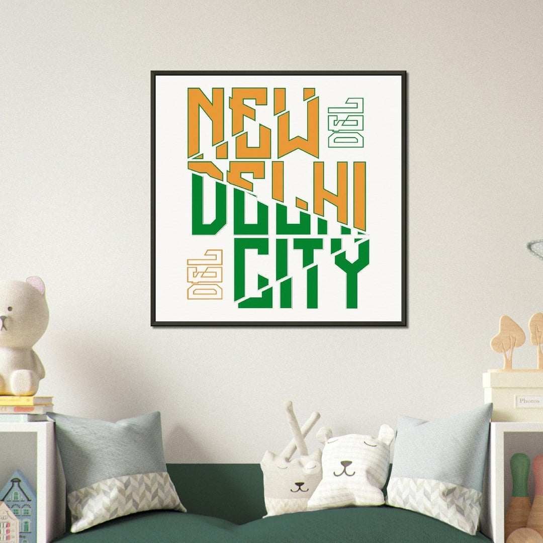 NEW DELHI CITY Poster framed in metal