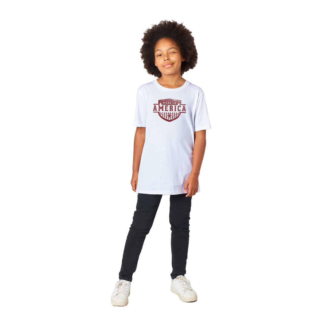 T-shirt col rond enfant bio USA