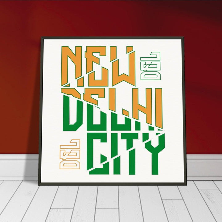 NEW DELHI CITY Poster framed in metal