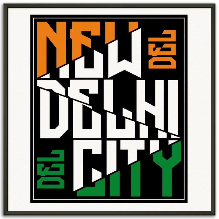 NEW DELHI CITY Poster framed in metal