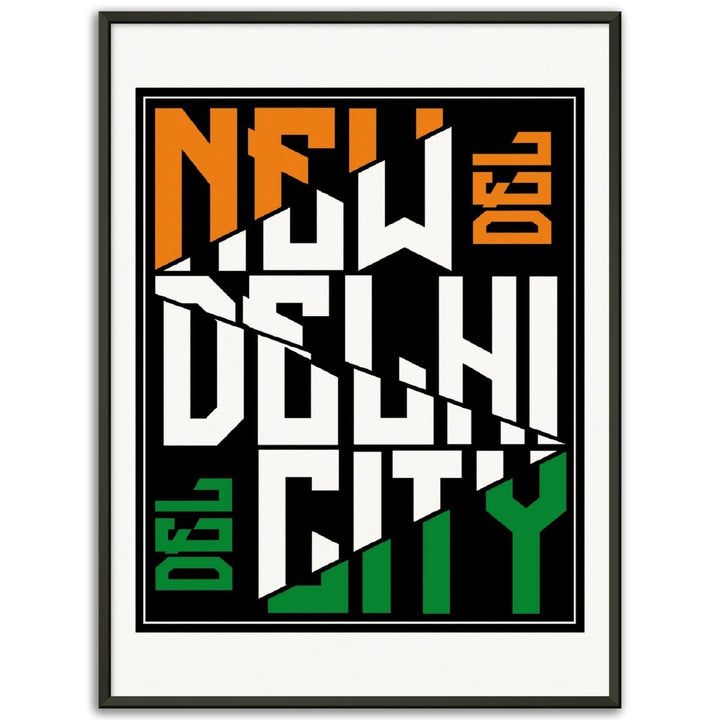 NEW DELHI CITY Poster framed in metal